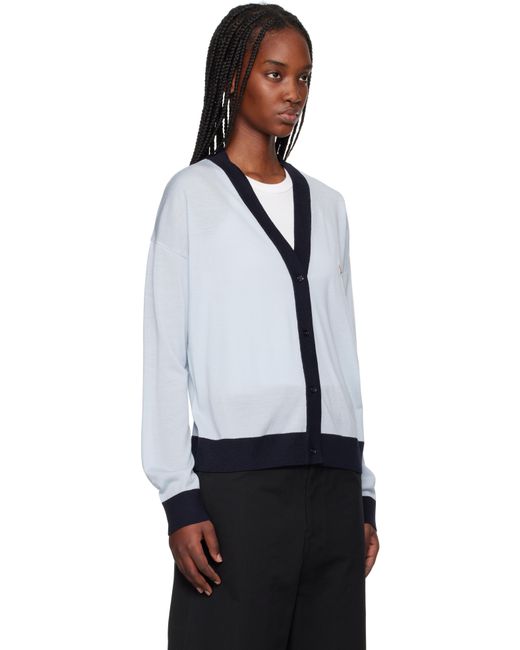 Cardigan Décontracté Bleu À Écusson À Logo De Renard Maison Kitsuné en coloris Black