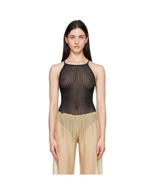 Wolford Black Daisy Net Bodysuit
