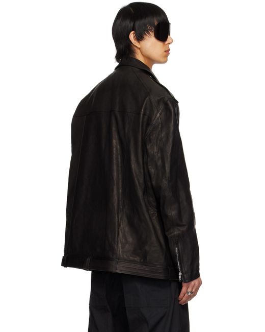 Rick Owens Black Luke Leather Jacket for men