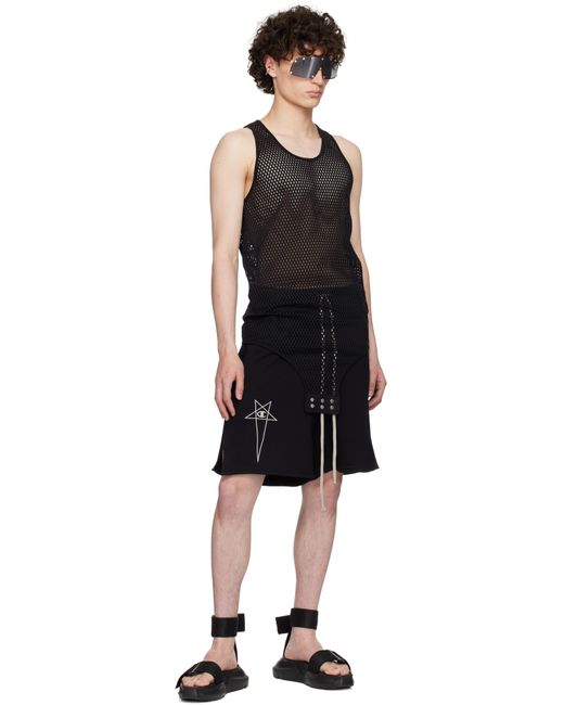 Rick Owens Black Champion Edition French Terry Shorts for men