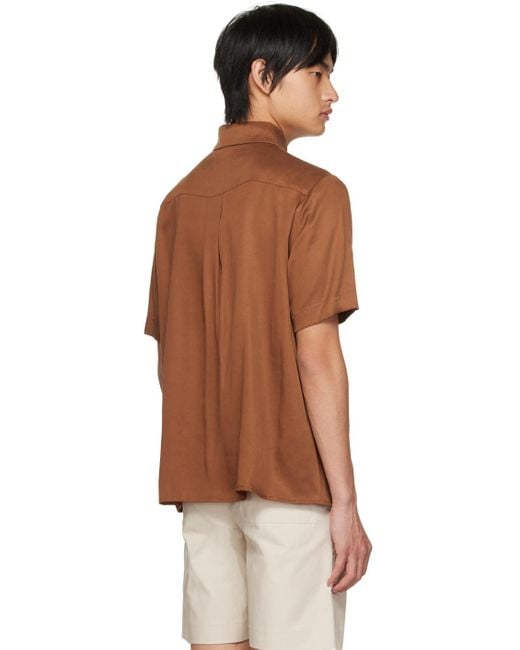 Carlota Barrera Brown Slit Shirt for men