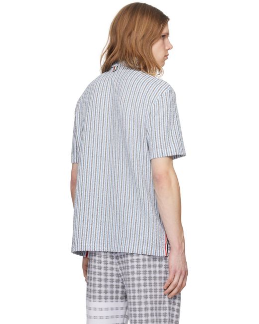 Thom Browne Multicolor Blue & Gray Striped Shirt for men
