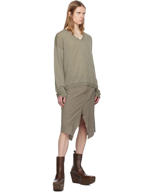 メンズ Rick Owens グレー Hollywood Slivered スカート Multicolor