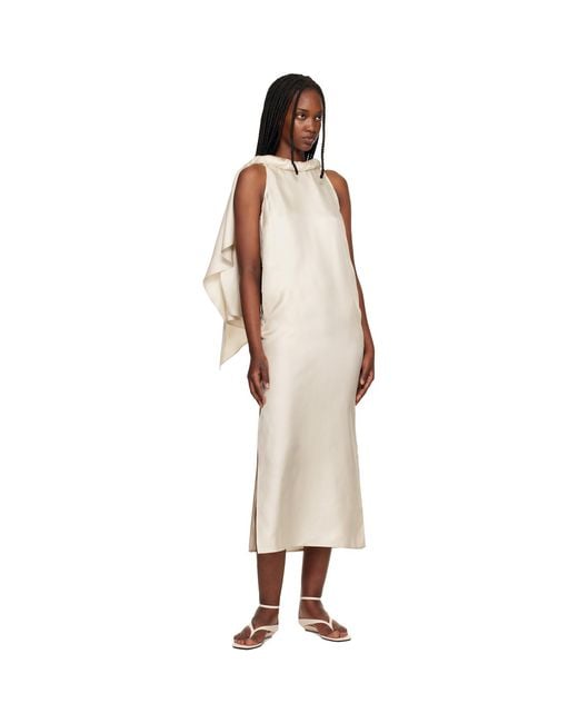 Loulou de Saison Black Off- Susan Twisted Collar Maxi Dress