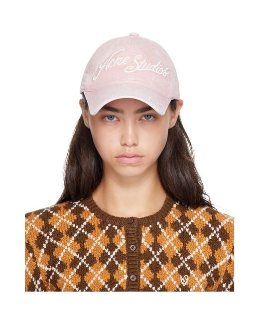 Acne Brown Embroidered Logo Cap
