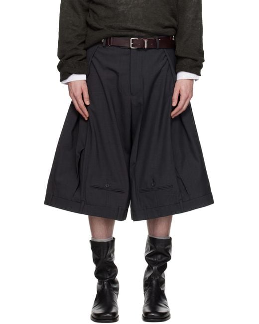 HODAKOVA Upside Down Wide Trouser Shorts in Black for Men | Lyst
