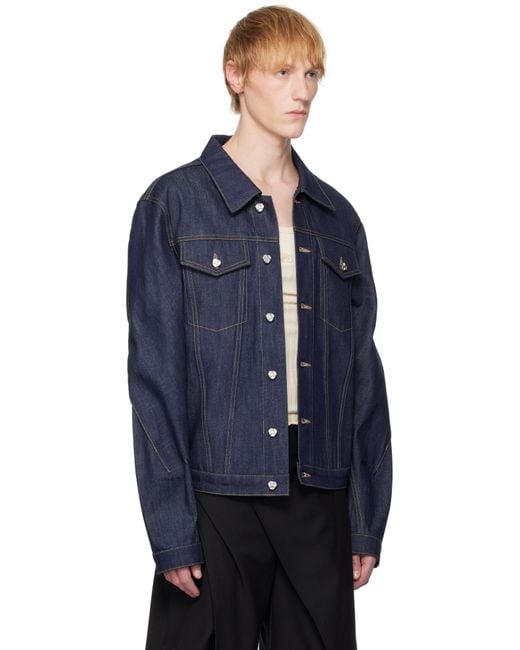 メンズ CMMAWEAR Ssense限定 ネイビー ローデニム ジャケット Blue
