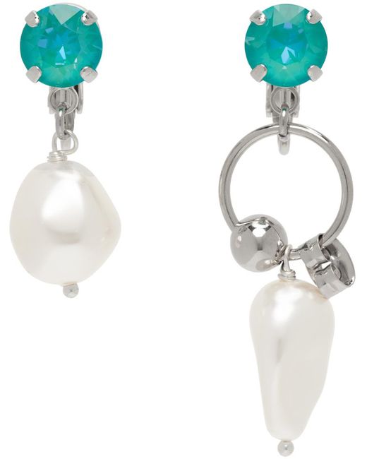 Justine Clenquet White Ssense Exclusive Stan Earrings