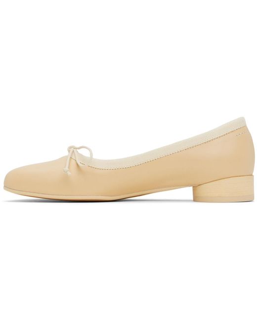 MM6 by Maison Martin Margiela ベージュ Anatomic Classic バレエシューズ Black