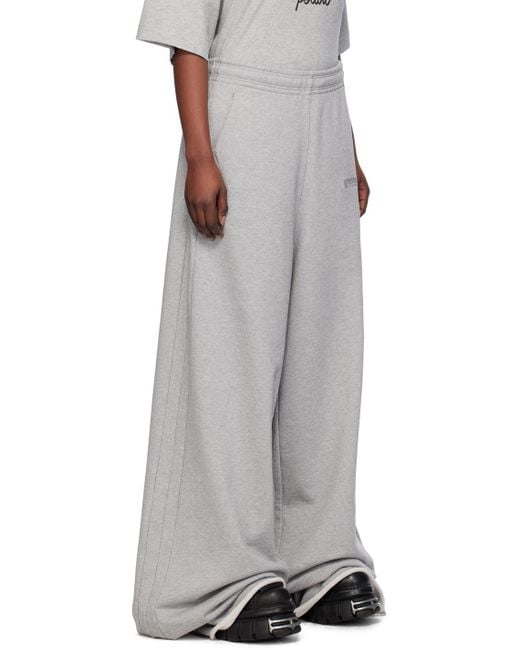 Vetements White Gray Rolled Cuff Lounge Pants