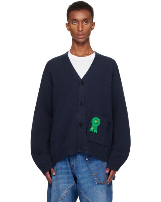JW Anderson Rosette Patch Pocket Cardigan in Blue for Men Lyst UK