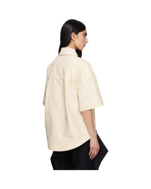 Entire studios Natural Off- Extended Trim Polo