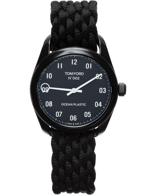 Tom Ford 002 Ocean Plastic Watch in Black for Men | Lyst