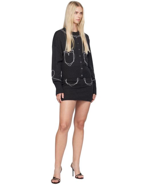 Moschino Black Heart Pocket Miniskirt