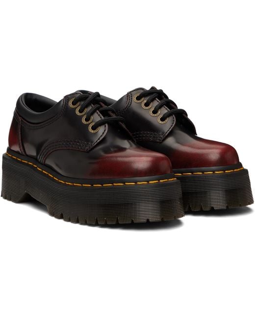 Dr. Martens Black Burgundy 8053 Quad Platform Derbys