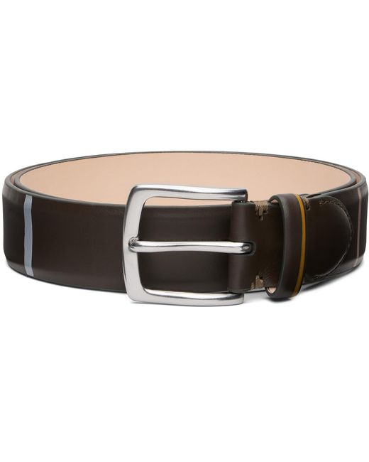 Paul Smith Black Brushstroke Stripe Belt for men
