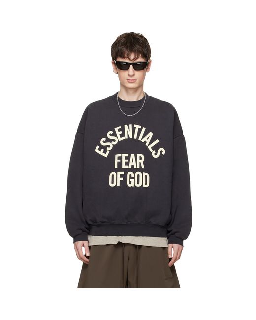 Fear Of God Black Campus 90S Crewneck Sweatshirt for men