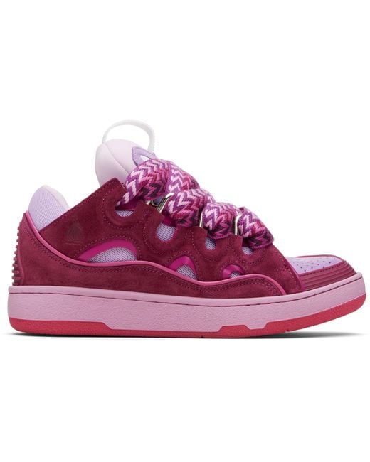 Lanvin Purple Curb Leather Sneakers
