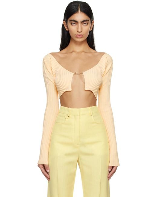 Jacquemus Orange Yellow 'la Maille Pralu' Cardigan