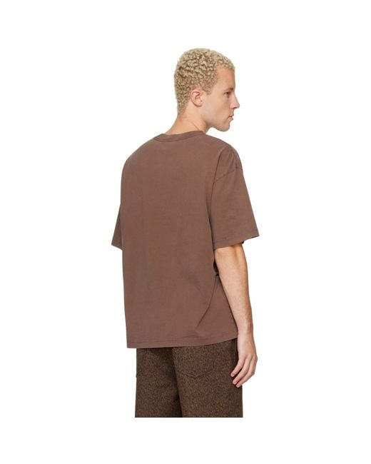 Marni Brown Printed-Logo T-Shirt for men