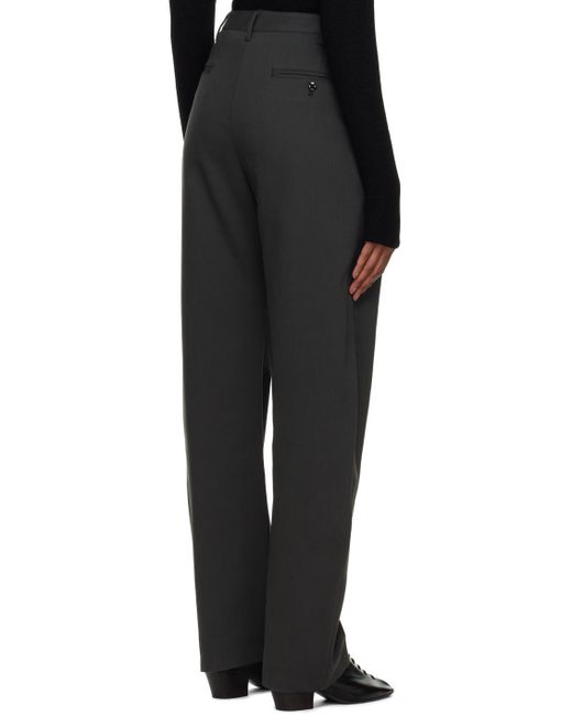 Lemaire Black Gray Curved Trousers