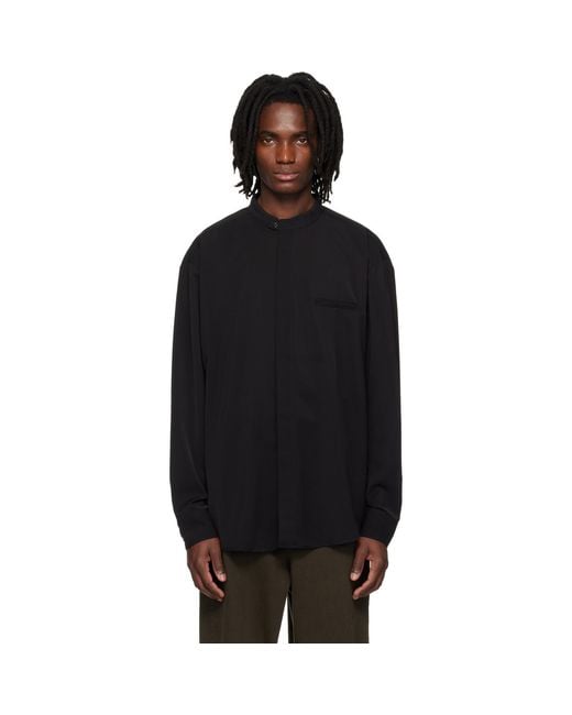 Entire studios Black Mao Dart Shirt for men