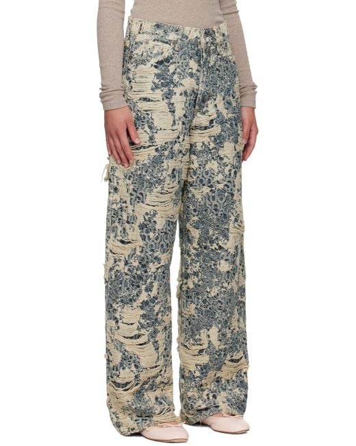 Acne Multicolor 1981 Distressed Monogram Jeans