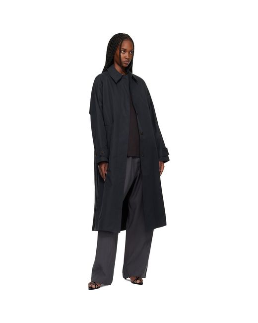 Studio Nicholson Black Holin Technical Cotton Trench Coat