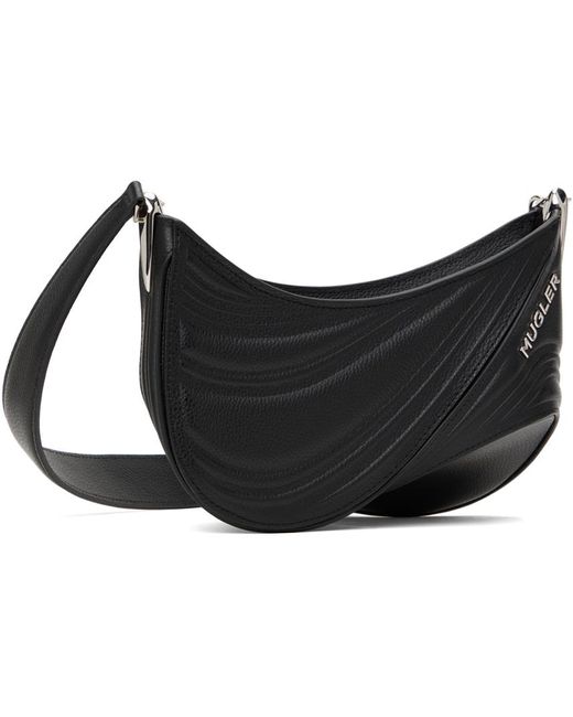 Mugler Black Small Embossed Spiral Curve 01 Bag