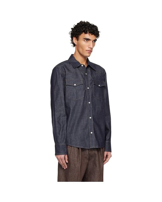 A.P.C. Blue Western Denim Shirt for men