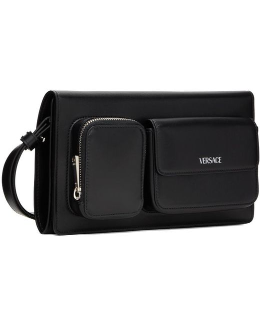 Versace Black Cargo Trifold Pouch for men