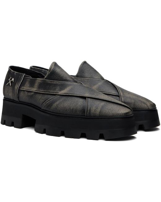 GmbH Black Chunky Chapal Loafers for men