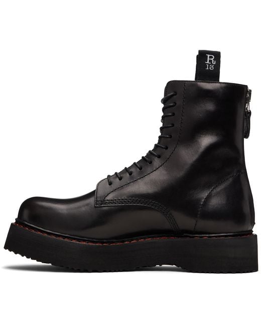 R13 Black Single Stack Boots for men