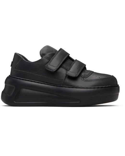 Acne Black Velcro Strap Platform Sneakers for men