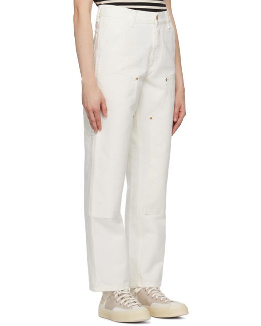 Pantalon blanc à empiècement aux genoux Carhartt en coloris White