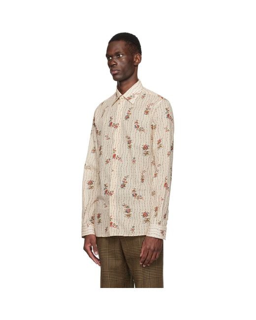 Valentino Natural Papier Floral Shirt for men