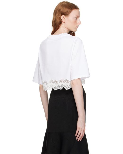 Stella McCartney Black White Lace Trim T-shirt