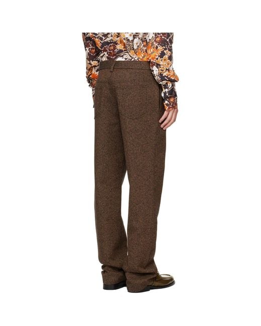 Marni Brown Four-Pocket Trousers for men