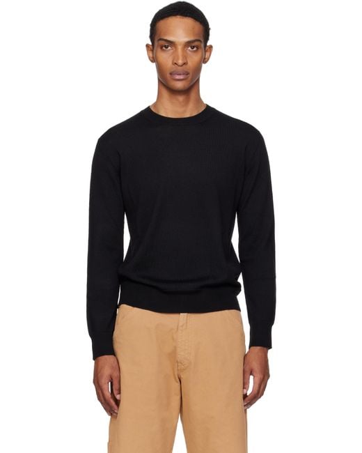 MM6 by Maison Margiela Black Elbow Patch Sweater for men