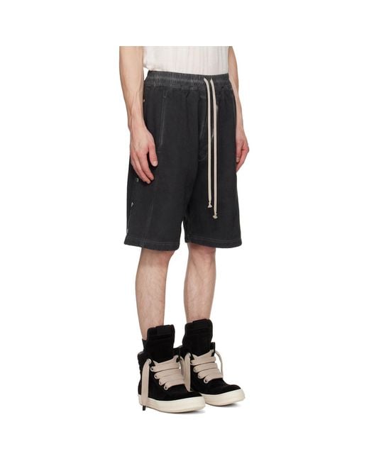 Rick Owens Black Tower Pusher Shorts for men