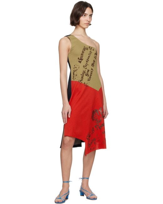 SC103 Red Hall Midi Dress