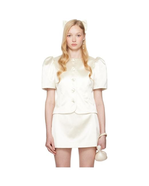 Sandy Liang White Ssense Exclusive Bridal Capsule Bonny Jacket