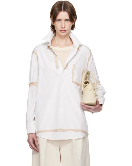 Maison Margiela オフホワイト コントラストトリム シャツ White
