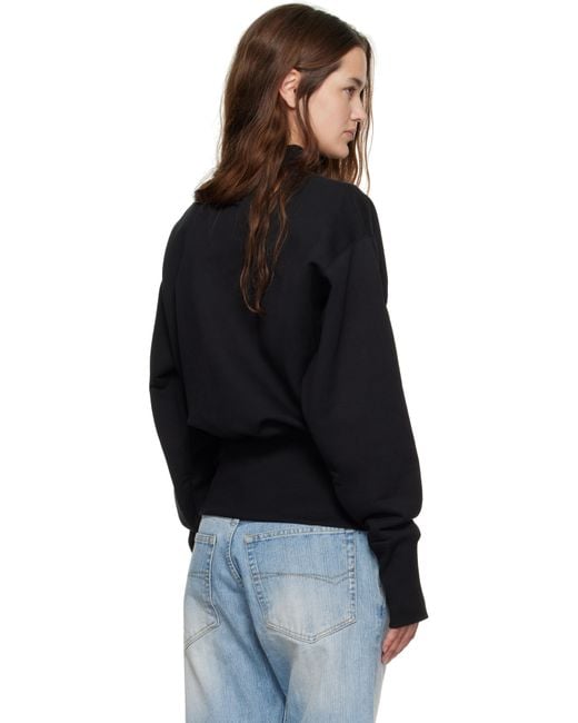 Jean Paul Gaultier Black Cropped Crew Neck 'Jpg' Sweatshirt