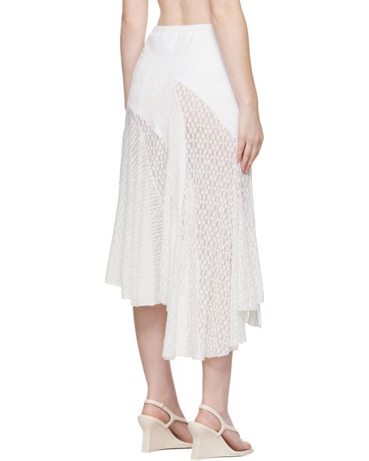 Jupe Midi Mermaid Blanche En Dentelle Pushbutton en coloris White