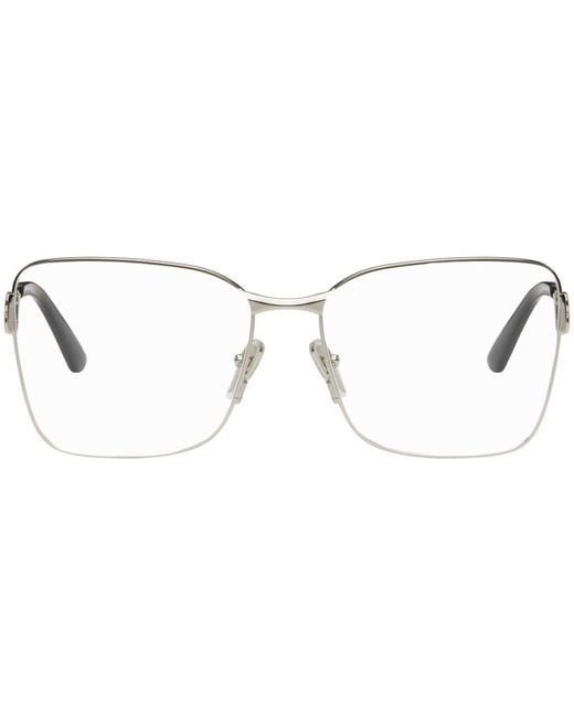 Balenciaga Black Silver Square Glasses for men