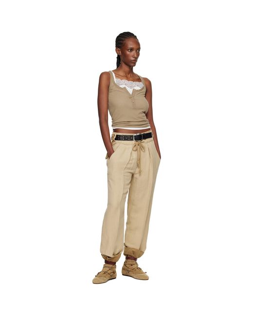 Isabel Marant Black Taupe Helma Silk Tank Top