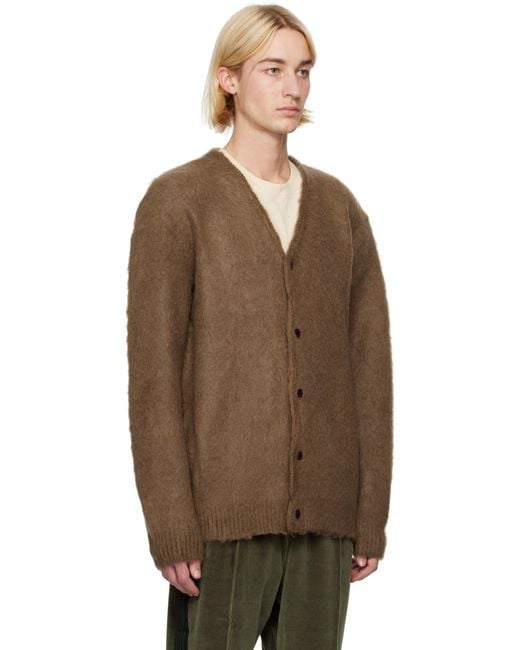 Needles Brown Ep Mohair Cardigan for men