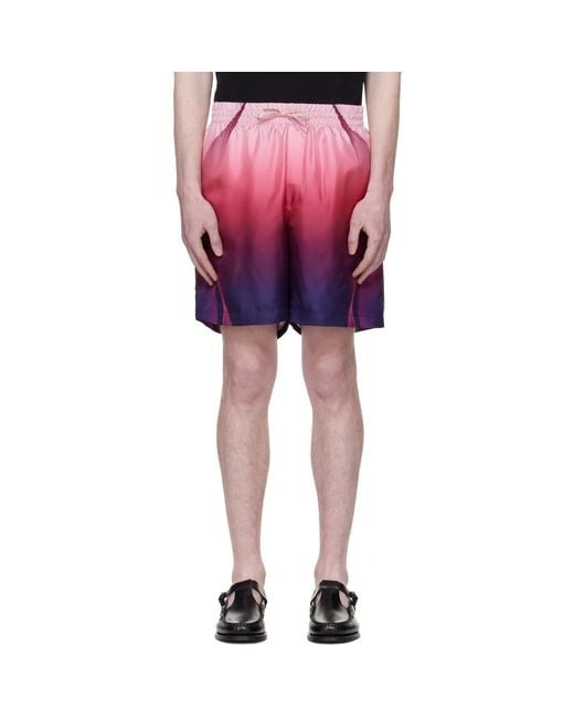 Casablanca Red Gradient Silk Shorts for men