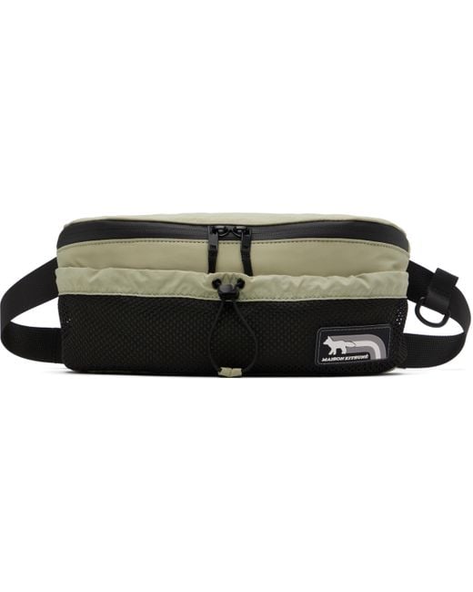 Maison Kitsuné Black Flash Fox Belt Bag for men